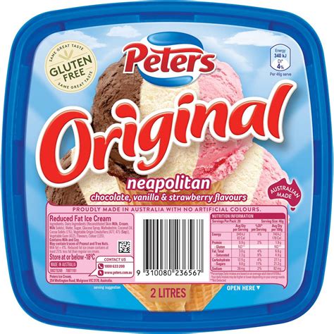 peters ice cream no added sugar|peters original neapolitan ice cream.